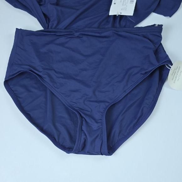 Contours by Coco Reef - Women's Blue Sarong Skirted Swim Bottom Size Medium - Picture 3 of 7